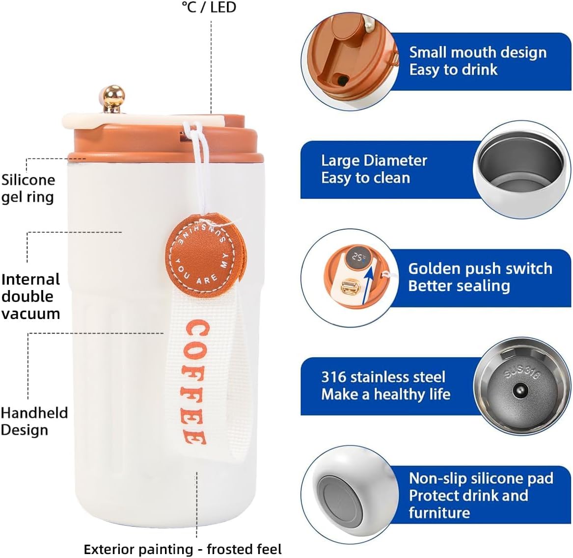 Stainless Steel Vacuum Insulated Coffee Cup