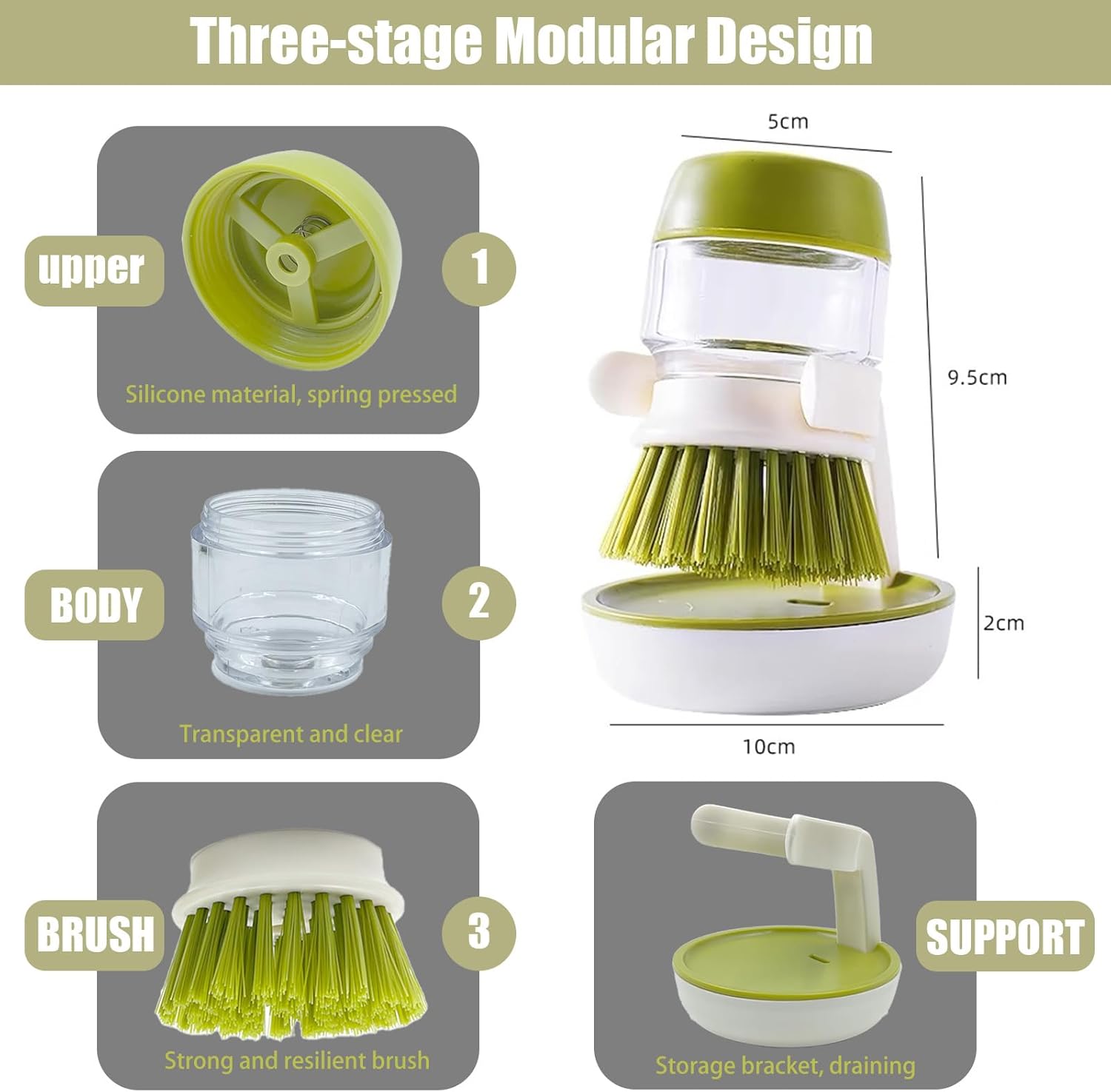 Dish Washing Brush with Soap Dispenser