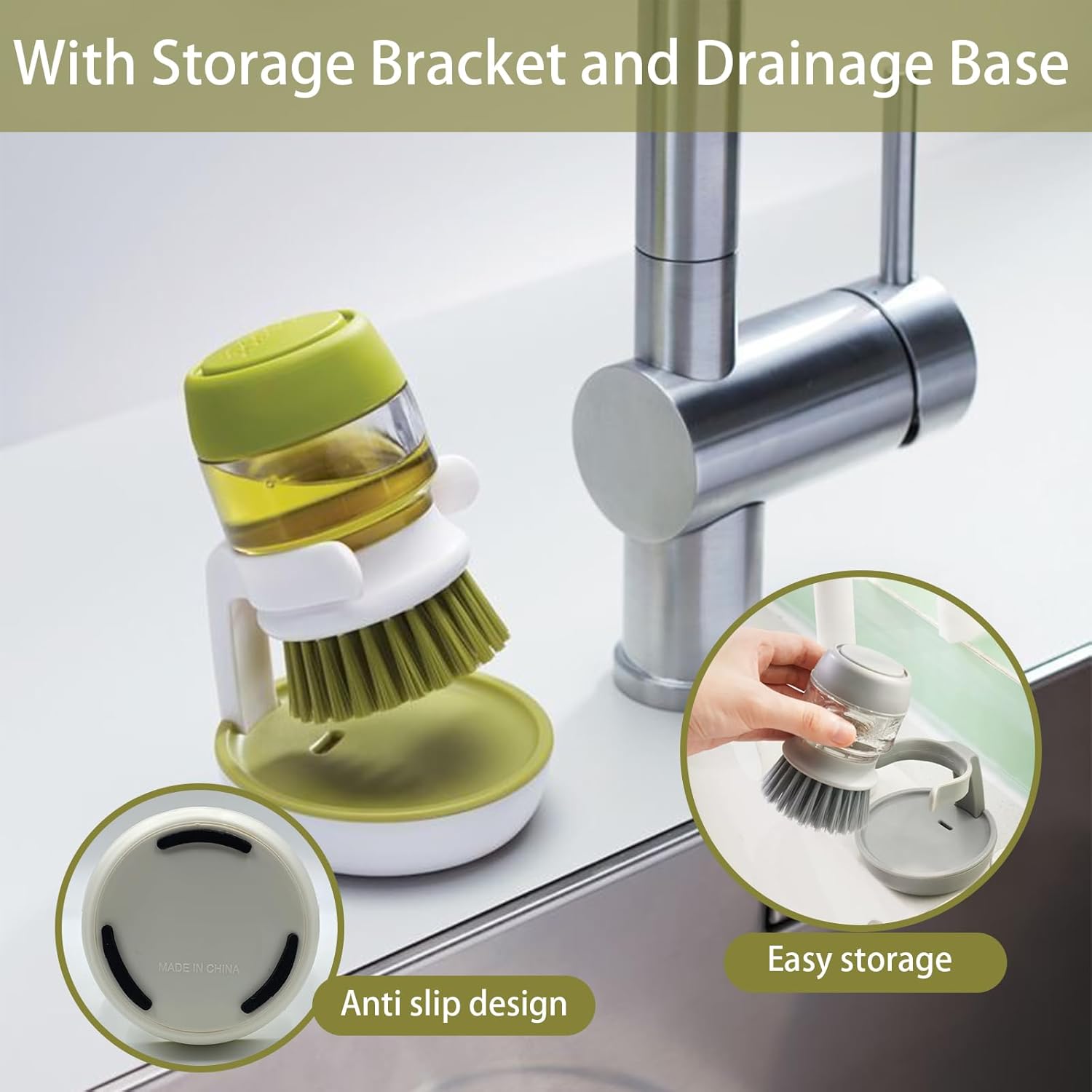 Dish Washing Brush with Soap Dispenser