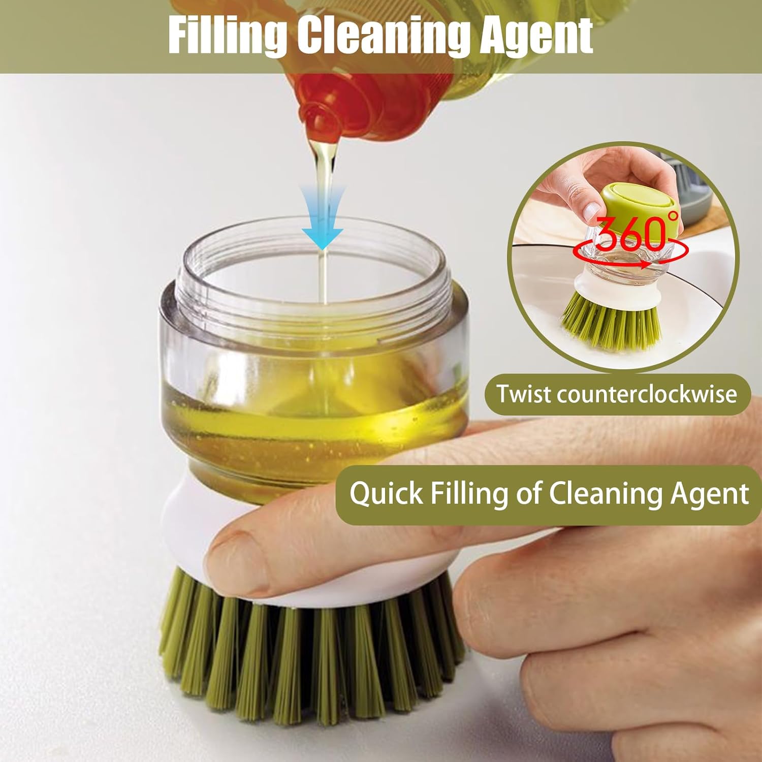 Dish Washing Brush with Soap Dispenser