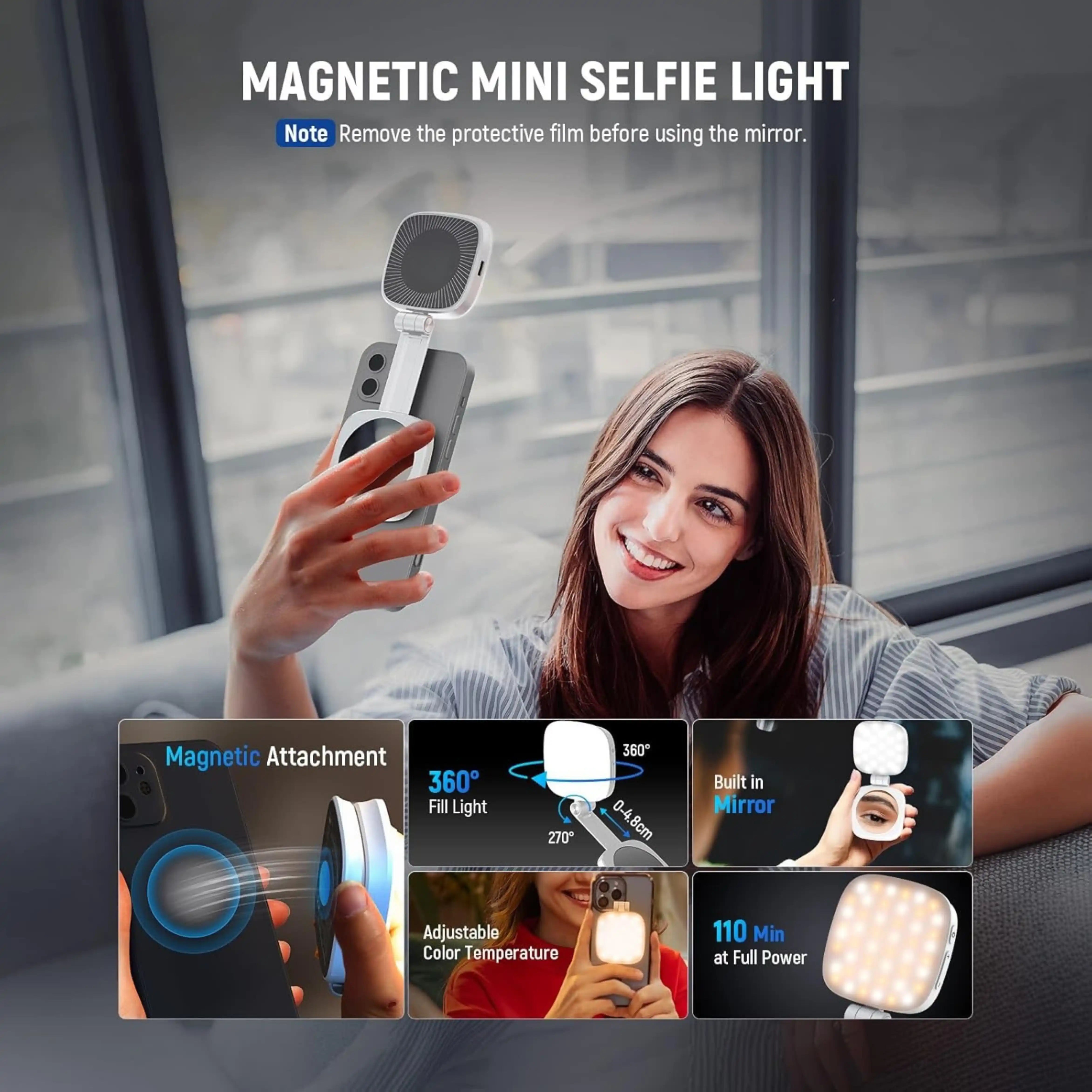 Angonaloy's Original Magnetic Selfie Light With Mirror